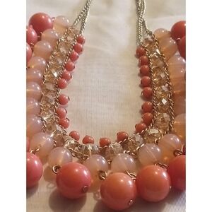 Vintage Collar Length Necklace Statement Pink